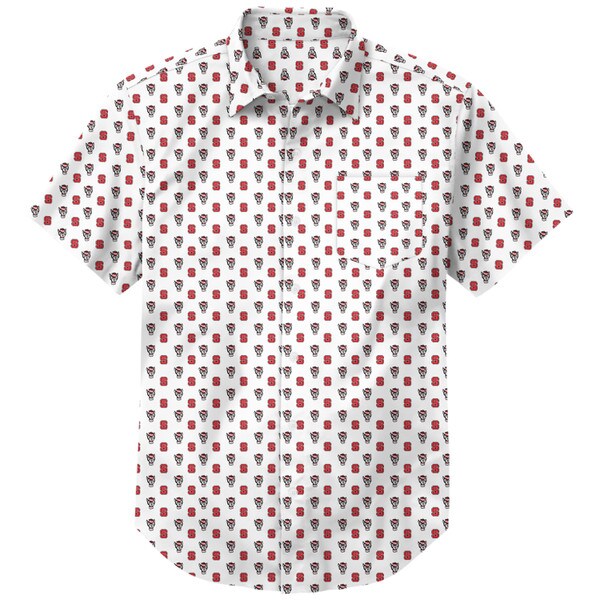 White Men's Camp Shirt - All Over N